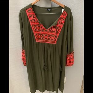 X Large Dress green and neon orange casual